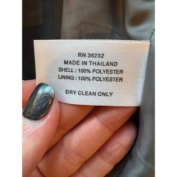 Talbots Coat Women 10 Gray Double Breasted Belted Trench Jacket Outerwear Preppy - Picture 10 of 11